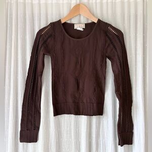 F&F Chocolate Brown Long Sleeve Knit Top